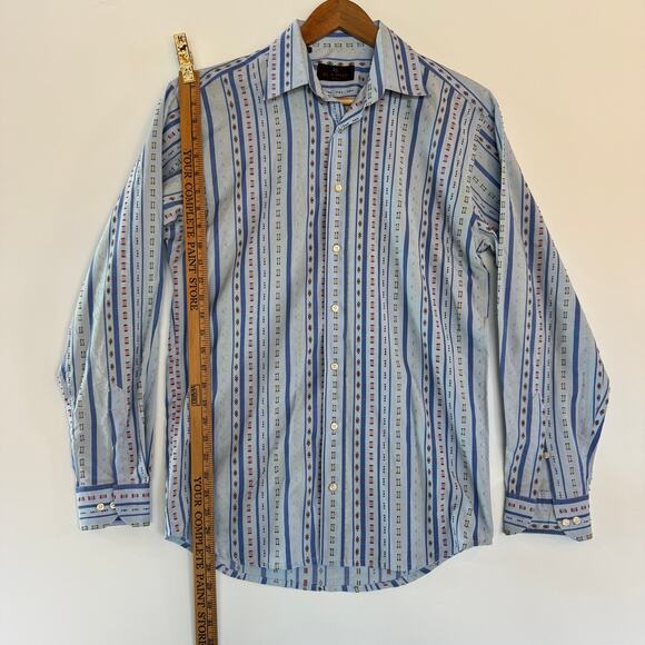 ETRO....RARE Holiday Collection, light bl, stripped Dress Shirt, size 39 - Picture 4 of 10